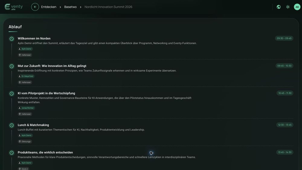 Agenda und Eventinformationen
